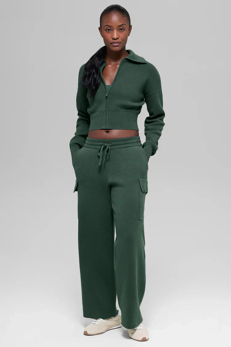 Veste Courte Zippée Scholar Knit