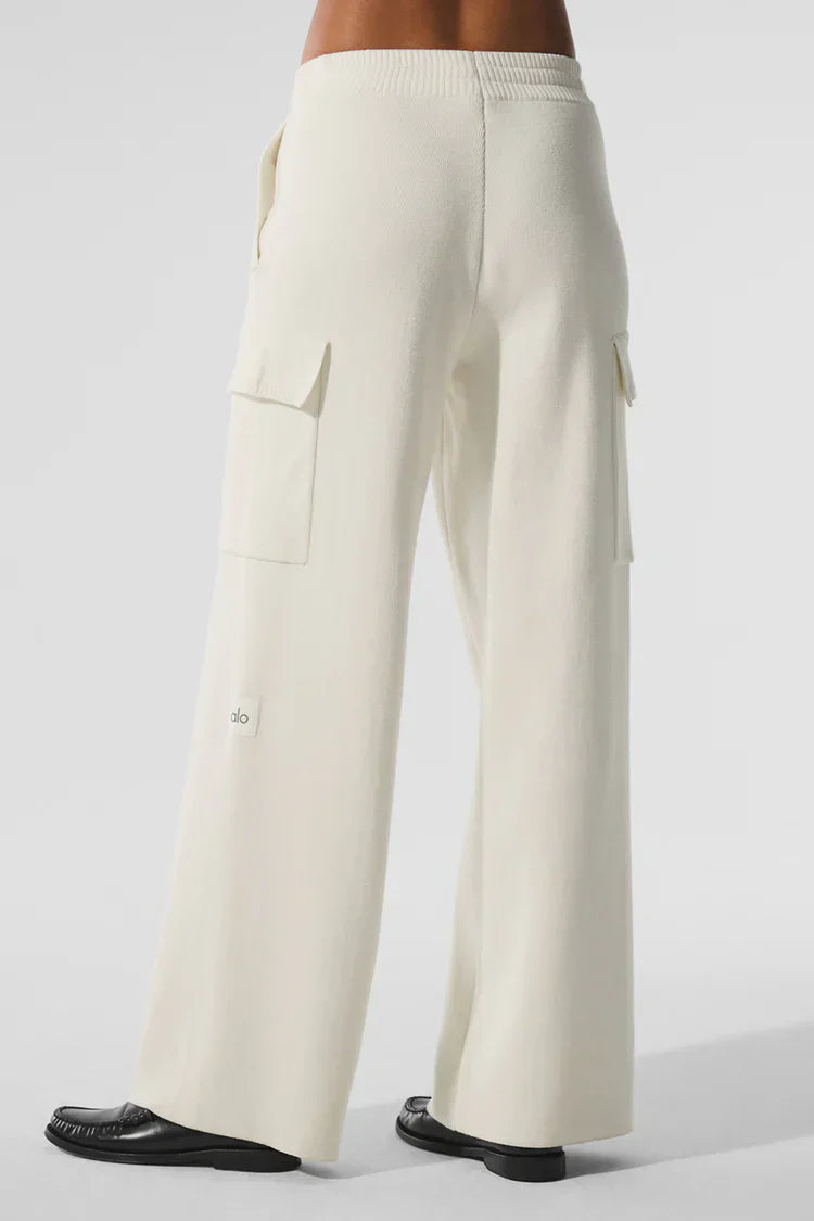 Pantalon Cargo Taille Haute Scholar Knit