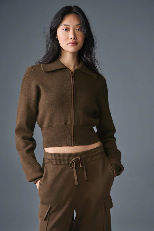 Veste Courte Zippée Scholar Knit