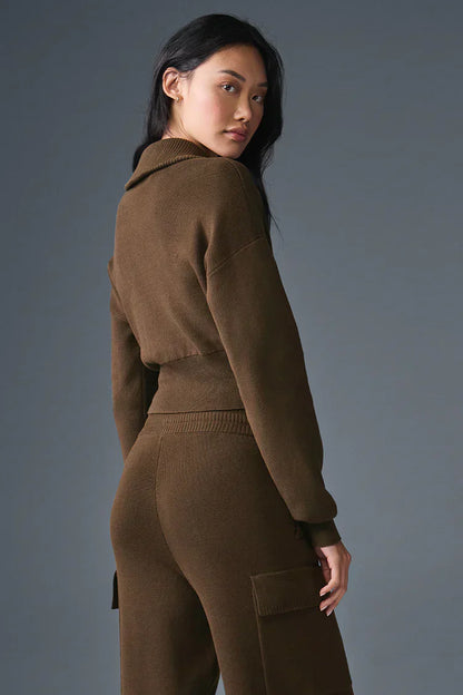 Veste Courte Zippée Scholar Knit