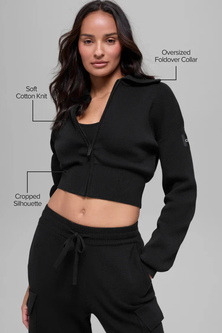 Veste Courte Zippée Scholar Knit