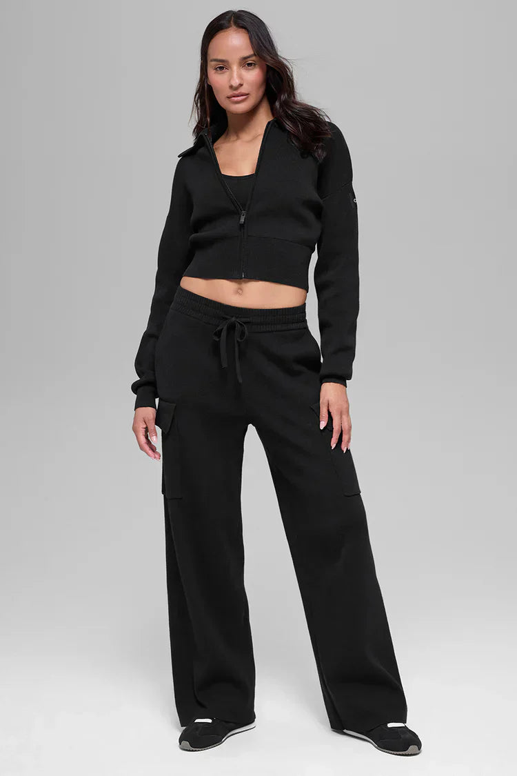 Veste Courte Zippée Scholar Knit