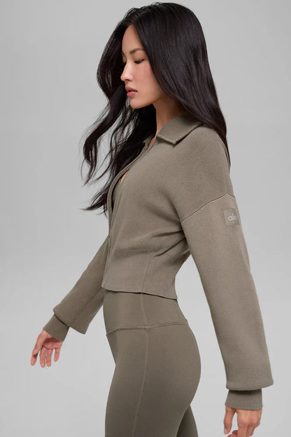 Veste Courte Zippée Scholar Knit