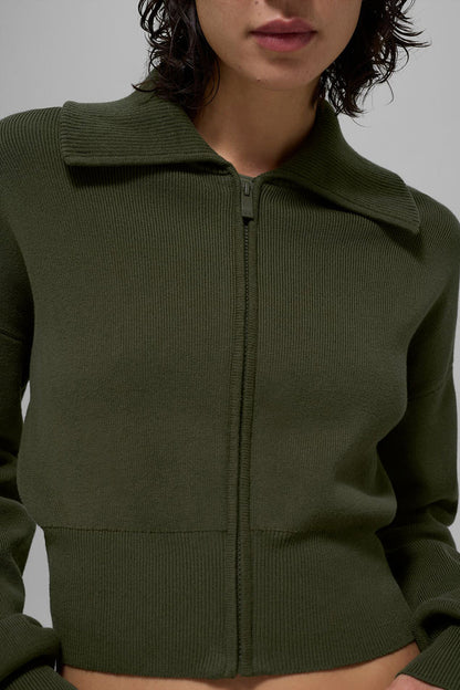 Veste Courte Zippée Scholar Knit