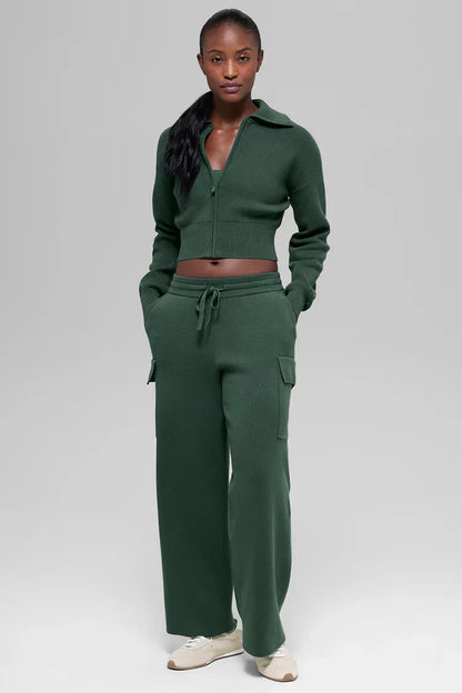 Veste Courte Zippée Scholar Knit