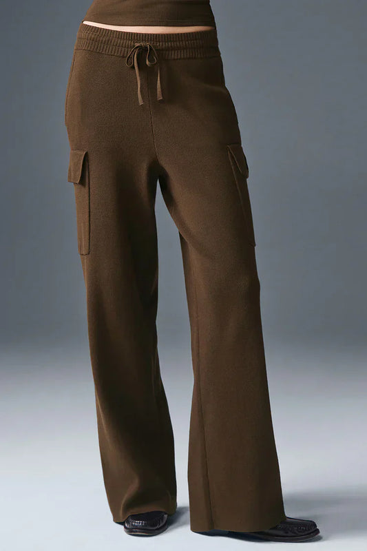 Pantalon Cargo Taille Haute Scholar Knit