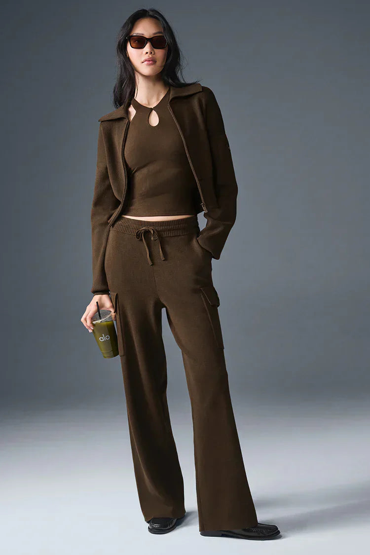 Pantalon Cargo Taille Haute Scholar Knit