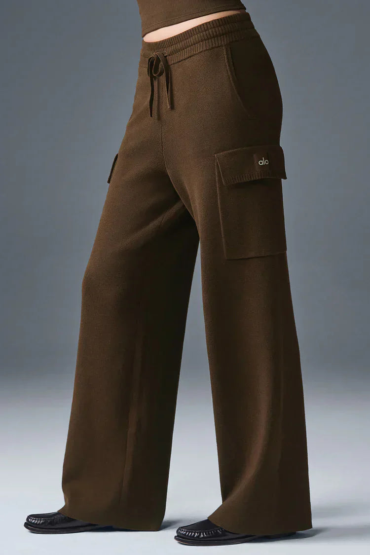Pantalon Cargo Taille Haute Scholar Knit