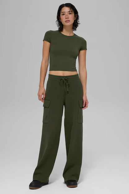 Pantalon Cargo Taille Haute Scholar Knit
